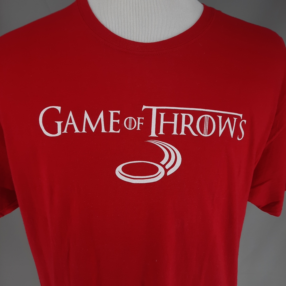 Disc Golf Game Of Throws Red T-Shirt Adult XL Frisbee Sport